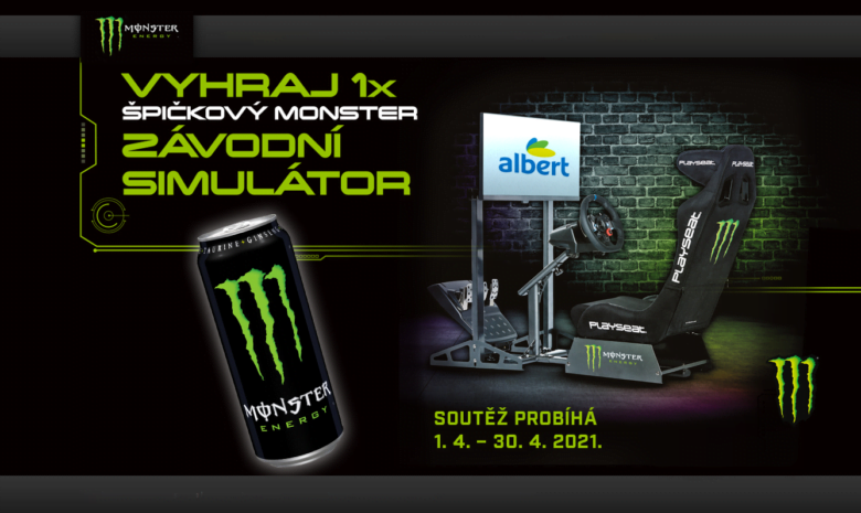soutěž Albert racing simulator Monster Energy