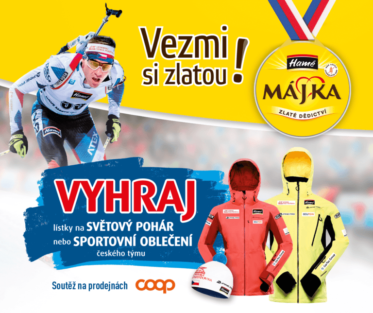 COOP – Vezmi si zlatou Májku a vyhraj sportovní oblečení týmu českých biatlonistů!